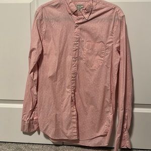 J Crew Mens Slim Stretch Secret Wash Shirt Striped Organic Cotton AA417 Size M